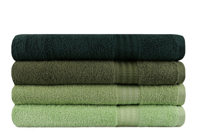 Aucune Juego de 4 toallas de baño - 70 x 140 cm - Verde